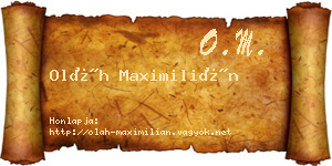 Oláh Maximilián névjegykártya